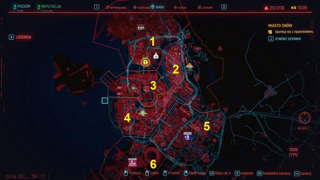 Podział na dzielnice w Night City