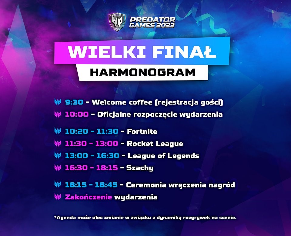 terminarz - Wielki finał pierwszego sezonu Predator Games 2023